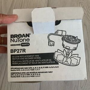 Broan NuTone BP27R 50 CFM Replacement Fan, Motor & Blower Wheel